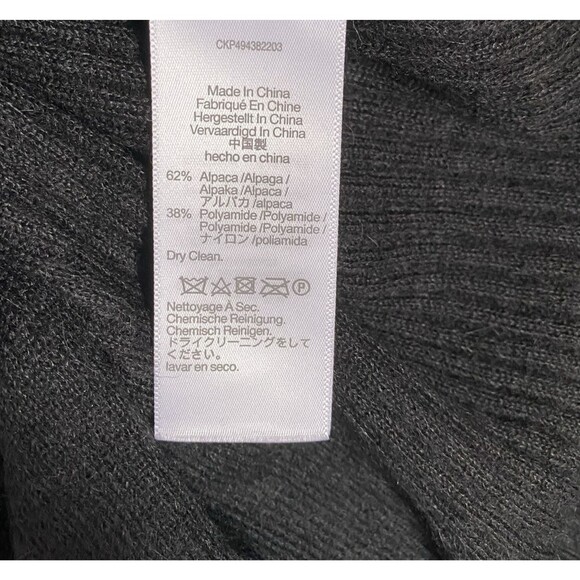 Madewell Alpaca Wool Ribbed Crewneck Sweater XS Black Relaxed Grunge Oversize - Picture 10 of 12